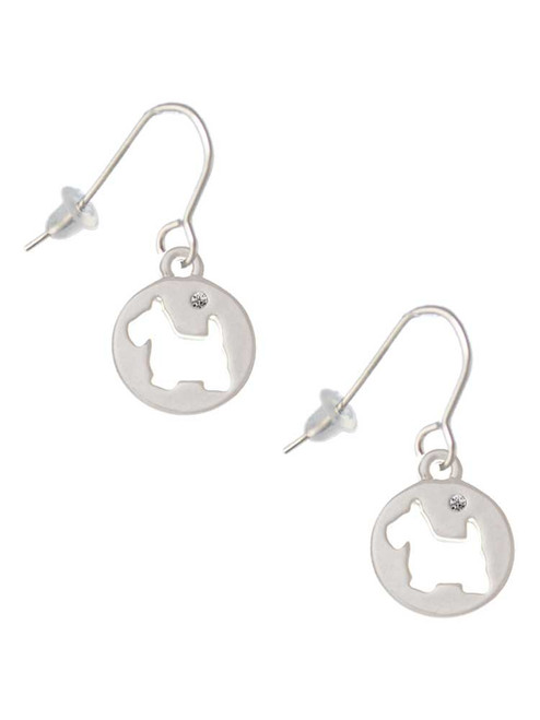 Scottie Dog Silhouette French Earrings