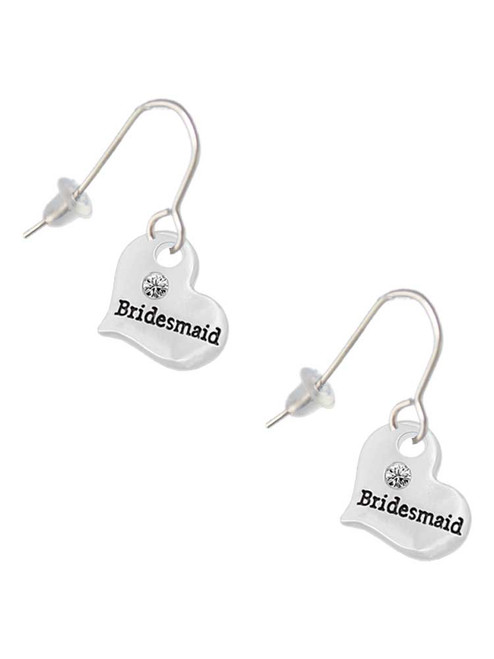 Small Bridesmaid Heart French Earrings