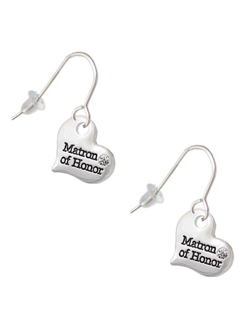 Small Matron of Honor Heart French Earrings