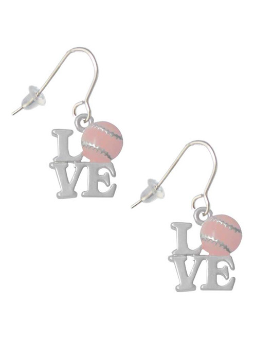 Love with Pink Softball French Earrings