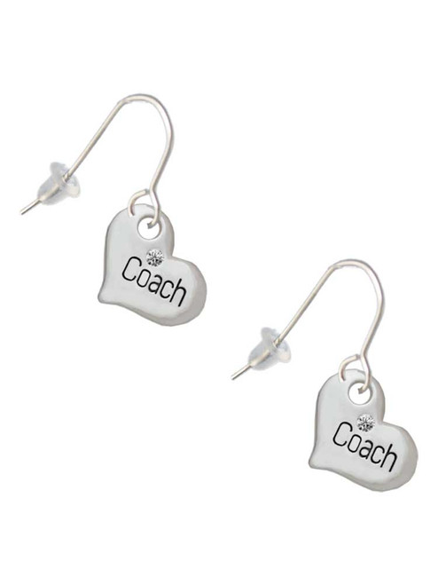 Small ''Coach'' Heart French Earrings
