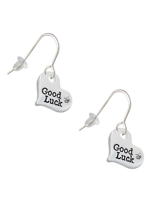 Small Good Luck Heart French Earrings
