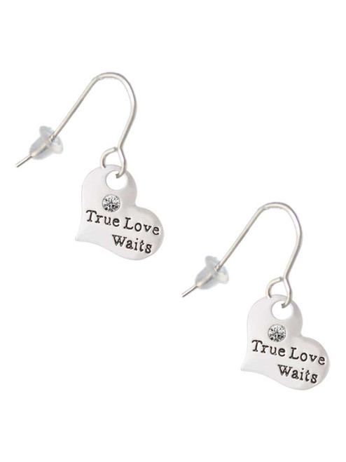Small True Love Waits Heart French Earrings