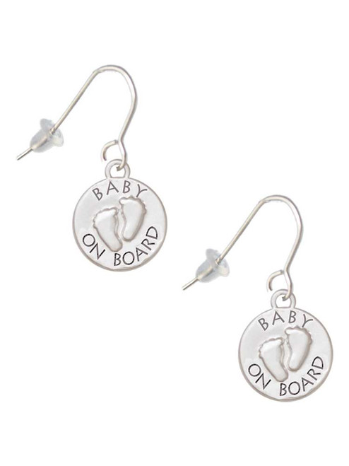 Baby on Board with Feet French Earrings