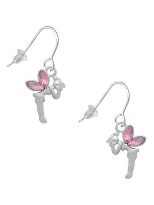 Small Fairy with Pink Wings French Earrings