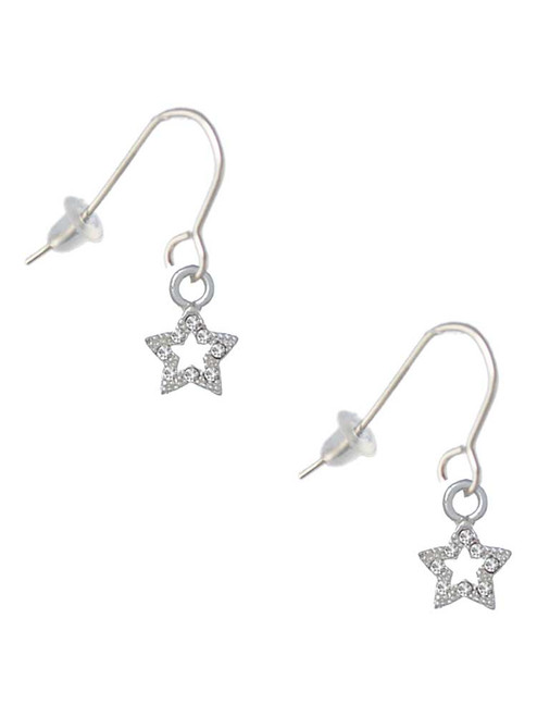 Mini Clear Crystal Star French Earrings