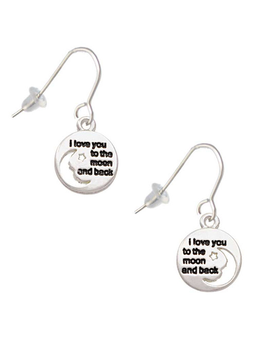 Small I Love You to the Moon French Earrings