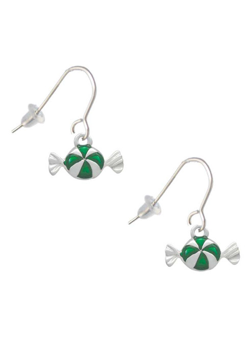 Green Peppermint Candy French Earrings