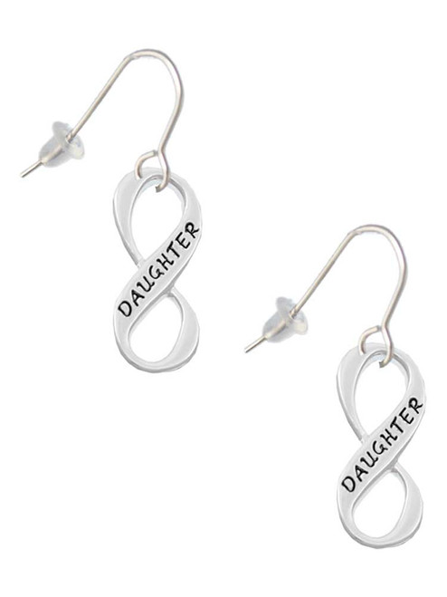 Daughter Infinity Sign French Earrings
