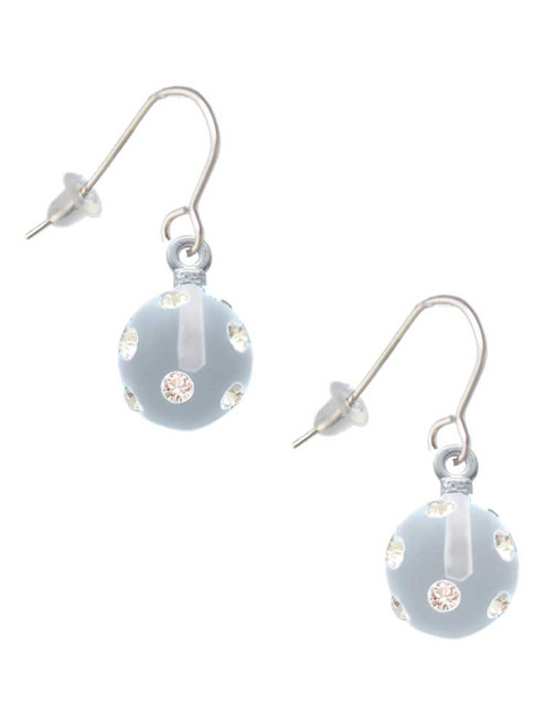 3-D Frosted Clear Resin Ornament with Crystals French Earrings