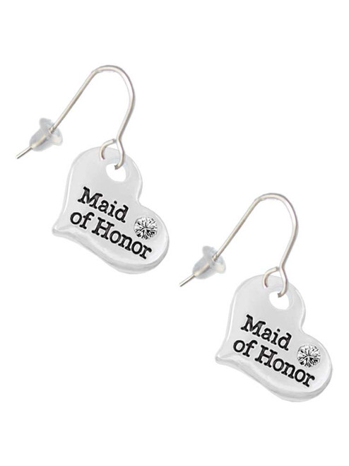 Large Maid of Honor Heart French Earrings