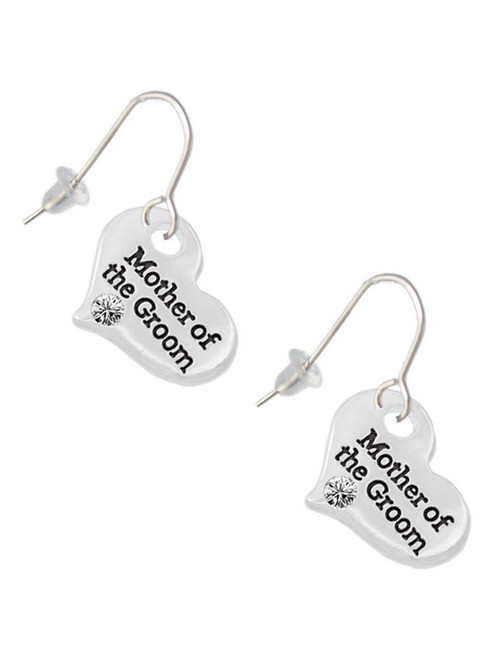 Large Mother of the Groom Heart French Earrings