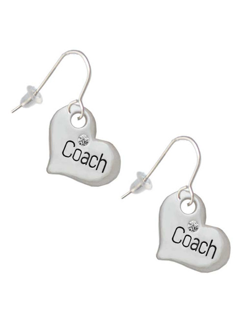 Large ''Coach'' Heart French Earrings