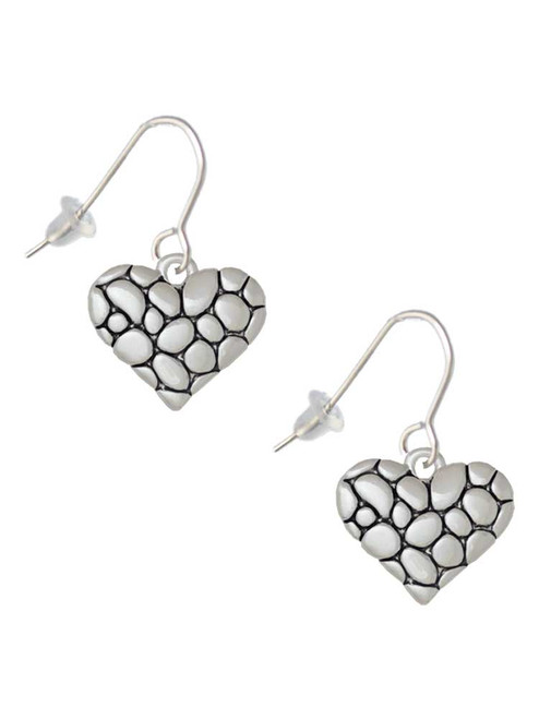 Pebble Heart French Earrings
