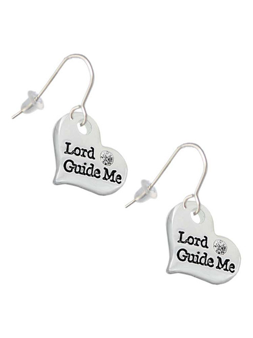 Large Lord Guide Me Heart French Earrings