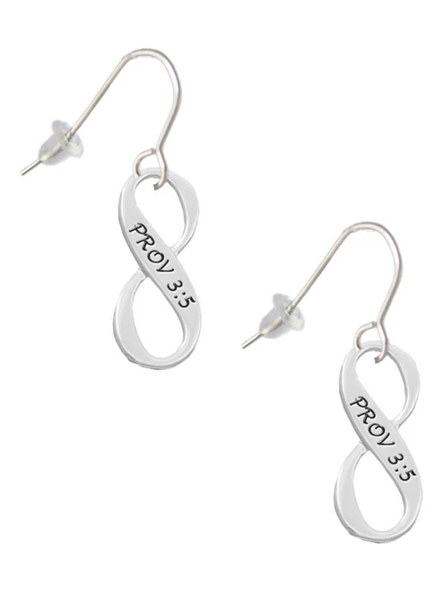 Proverbs 3:5 Infinity Sign French Earrings