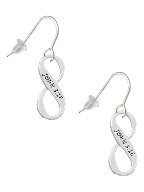 John 3:16 Infinity Sign French Earrings