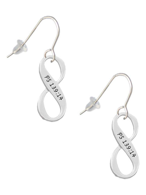 Psalm 139:14 Infinity Sign French Earrings