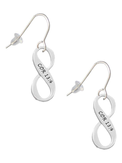 1 Corinthians 13:4 Infinity Sign French Earrings