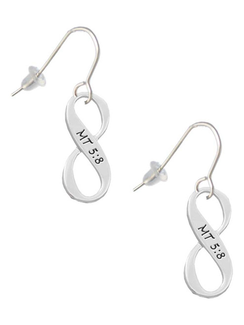 Matthew 5:8 Infinity Sign French Earrings