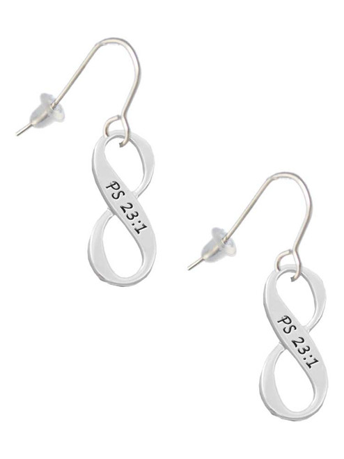 Psalm 23:1 Infinity Sign French Earrings