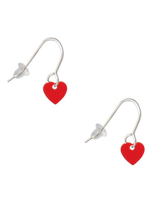 Acrylic 5/16" Red Heart French Earrings