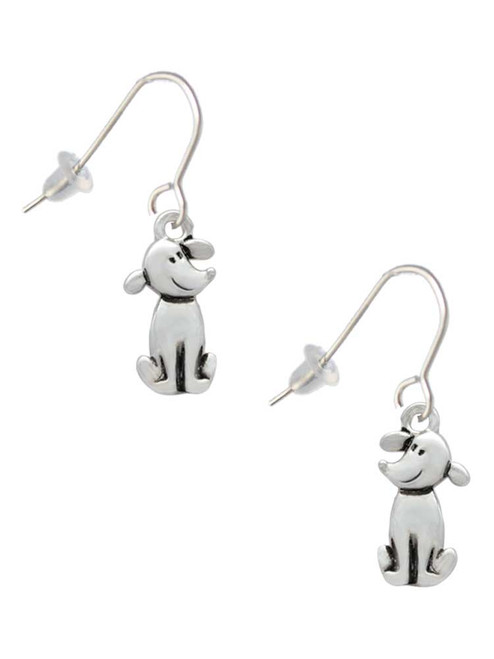 2-D Dog French Earrings