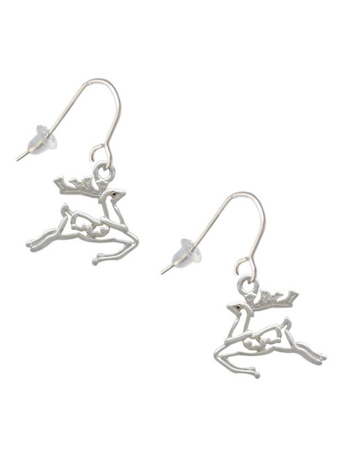 2-D Reindeer French Earrings
