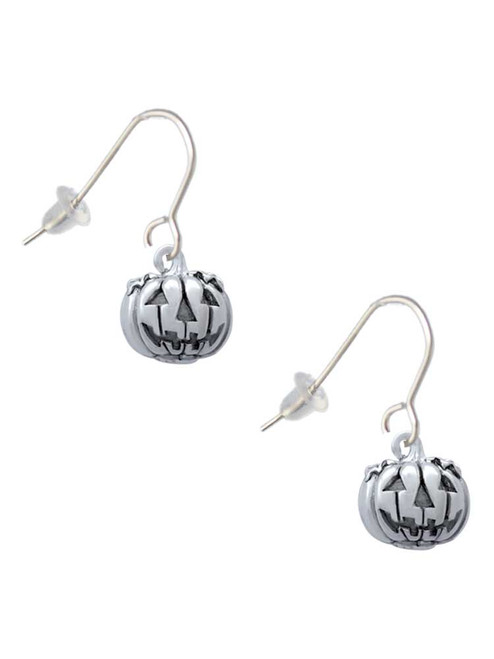 Small Jack O'Lantern with Stem French Earrings