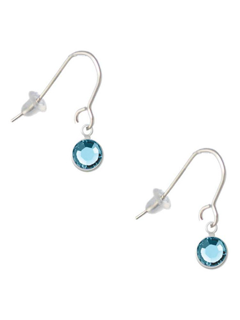 Crystal Hot Blue Channel Drop French Earrings