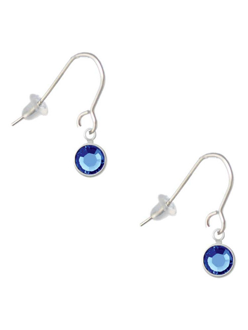 Crystal Blue Channel Drop French Earrings