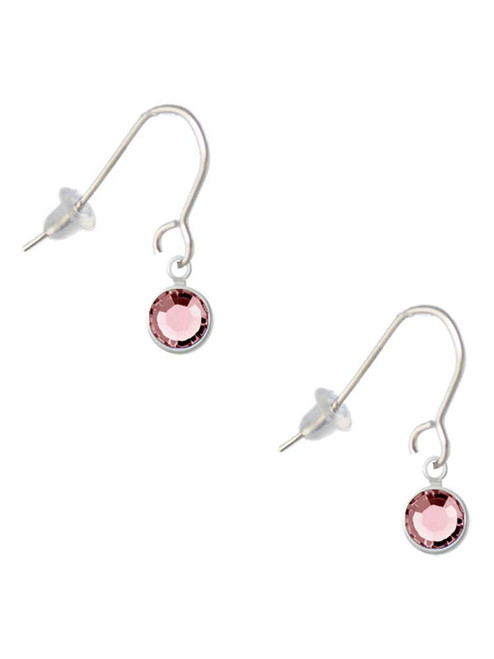 Crystal Light Pink Channel Drop French Earrings