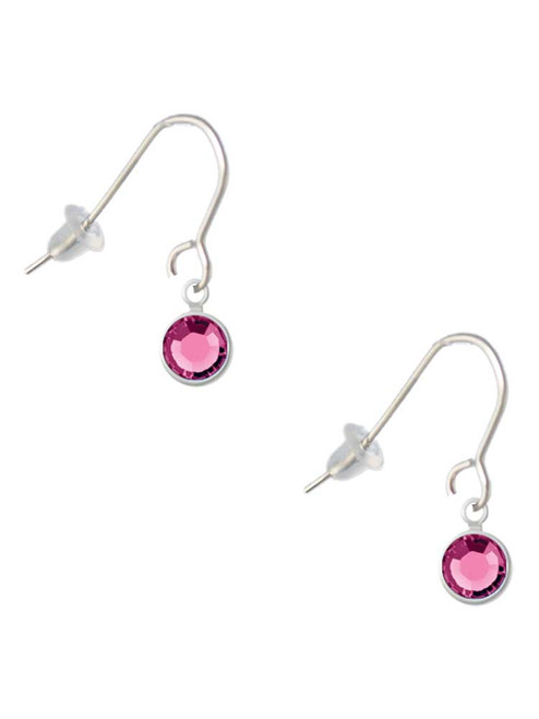 Crystal Hot Pink Channel Drop French Earrings