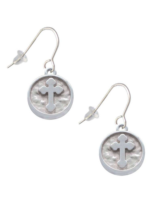 Botonee Cross - Round Seal French Earrings