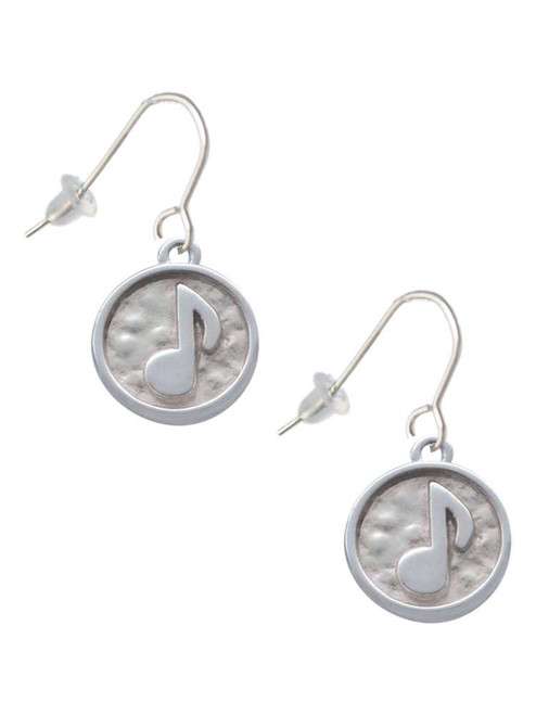 Music Note - Round Seal French Earrings