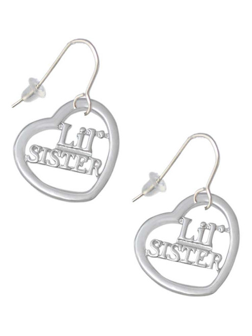 3/4'' Lil Sister Cutout Open Heart French Earrings