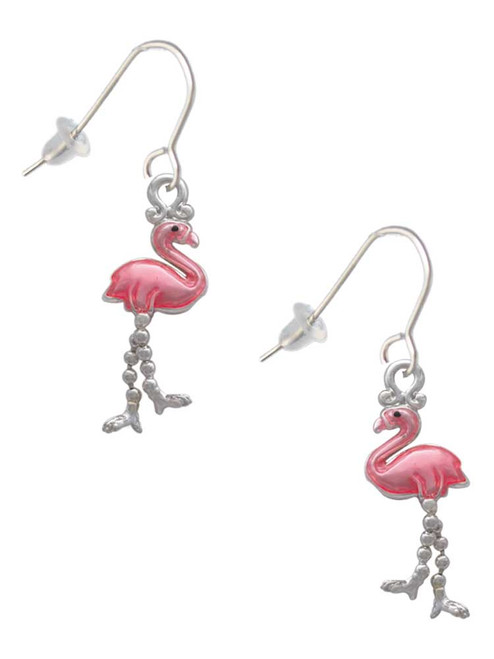Flamingo with Dangle Legs French Earrings