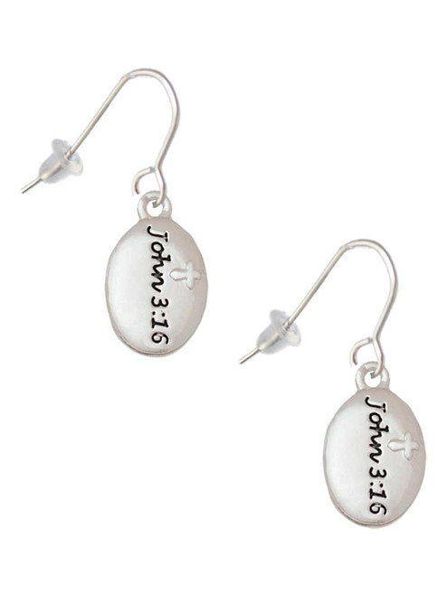 Bible Verse John 3:16 French Earrings