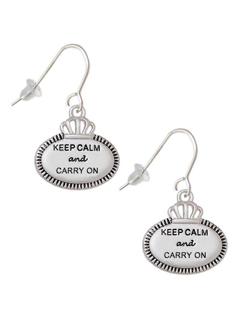 Keep Calm and Carry On French Earrings