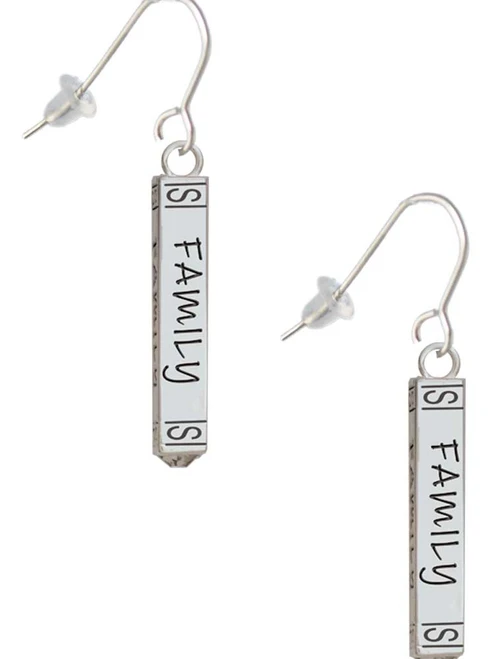 Family Bar French Earrings