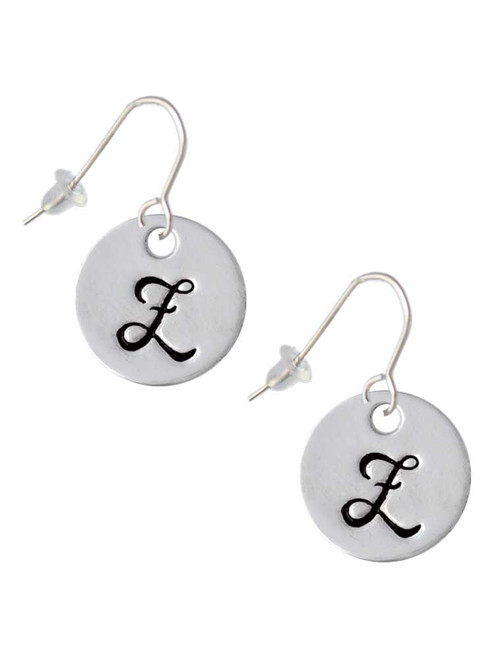 Large Script Letter - Z - 3/4'' Disc - French Earrings