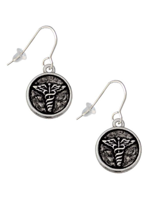 Medical Caduceus Seal - French Earrings