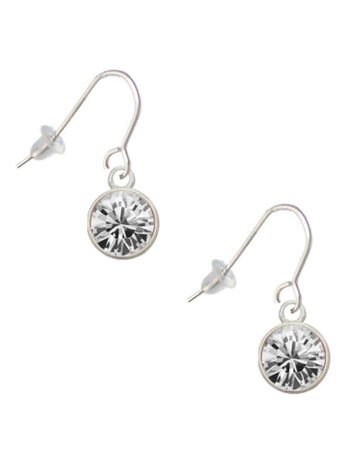 10mm Clear Crystal Drop French Earrings