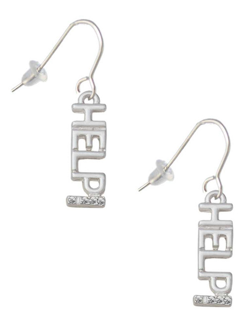 Small Crystal HELP! French Earrings