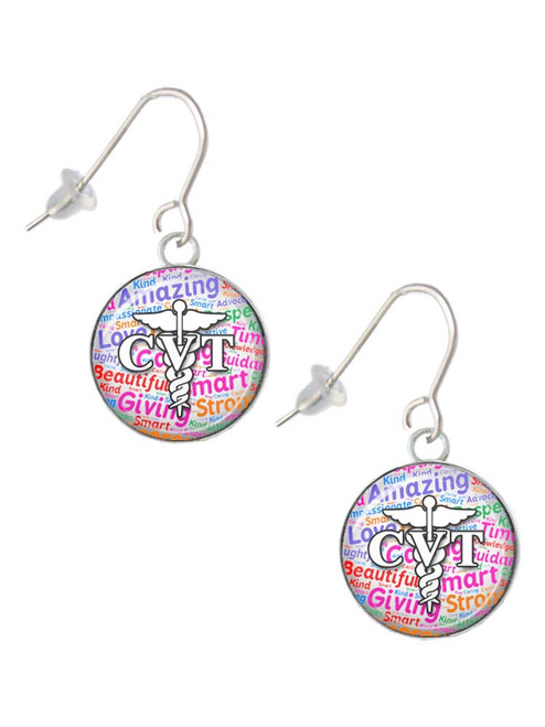 Domed Multi Color CVT French Earrings