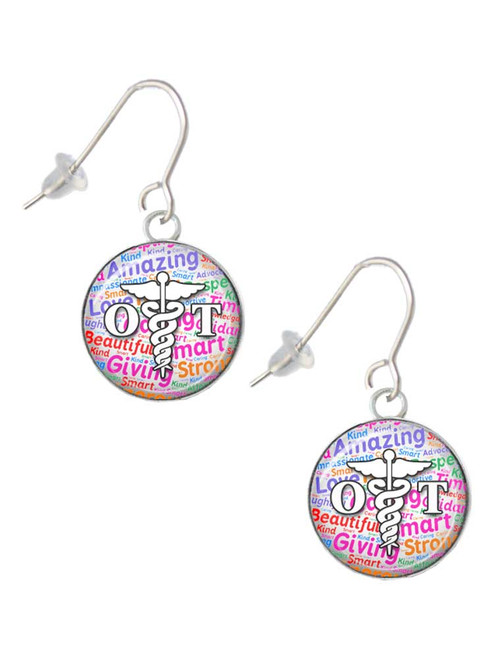 Domed Multi Color OT French Earrings