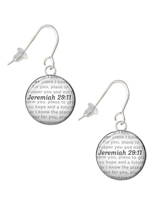Domed Jeremiah 29:11 French Earrings