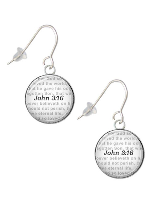 Domed John 3:16 French Earrings
