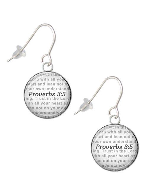 Domed Proverbs 3:5 French Earrings