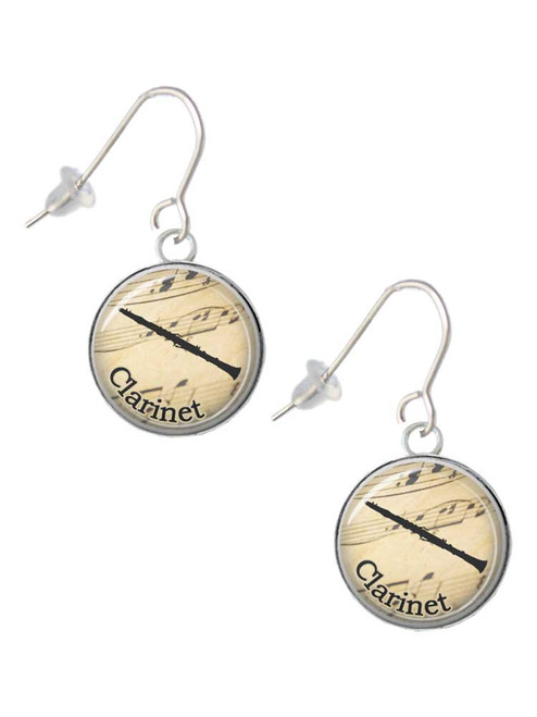 Domed Music - Clarinet French Earrings